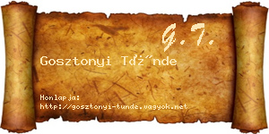 Gosztonyi Tünde névjegykártya