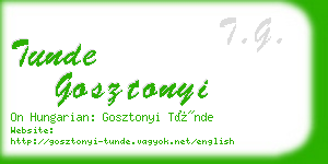tunde gosztonyi business card
